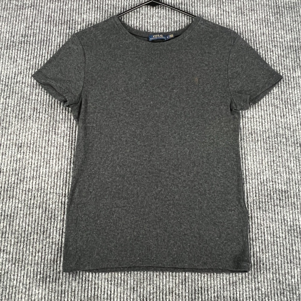 Polo Ralph Lauren Shirt Youth Girls Medium Gray Short Sleeve Soft Lightweight